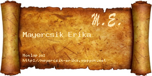 Mayercsik Erika névjegykártya